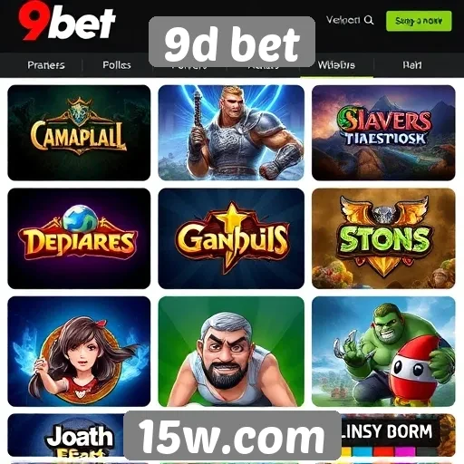 Variedade de jogos disponíveis em 9d bet